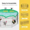 8 Panel Foldable Outdoor Backyard Metal Coop Chicken Cage Enclosure Duck Rabbit Cat Crate Playpen Exercise Pen with Weather 6