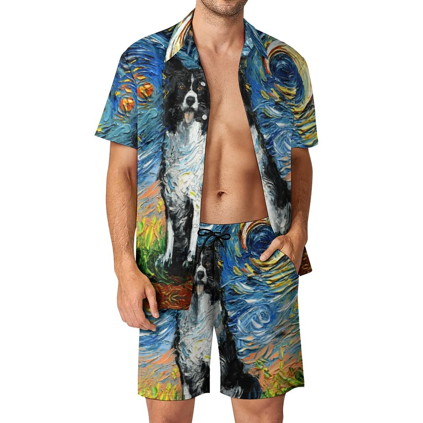 

Border Collie(0002) Men's Beach Suit 2 Pieces Suit Vintage Top Quality Shopping USA Size