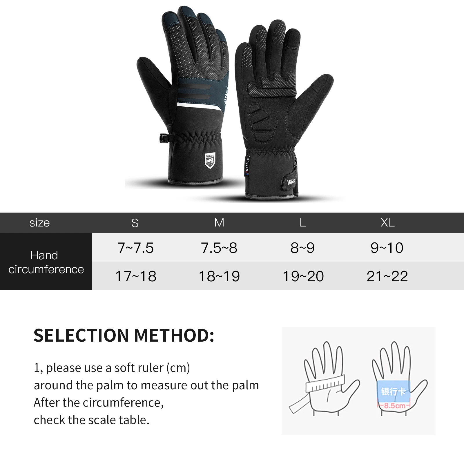 Autumn Winter Outdoor Sports Cycling Durable Velvet Warm Touch Screen Waterproof Windproof Anti-slip Cold Waterproof Ski Gloves