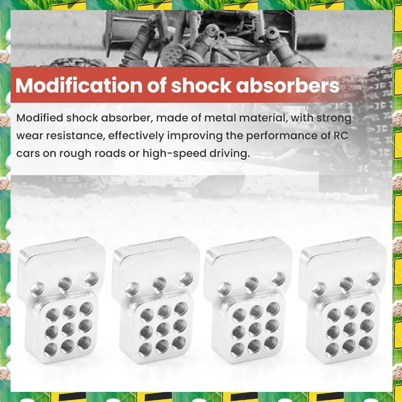 3C Electron 4Pcs RC Car Metal Shock Tower Bracket Kits Shock Sbsorbers Extension Seatfor 1/16 WPL C-14/C-14K/C-24/C-24K Truck Of