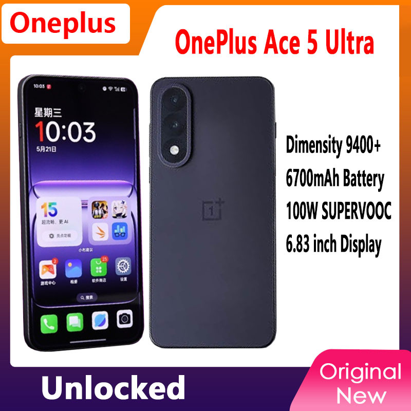  Chinese Version Unlocked OnePlus Ace 5 Ultra 6.83inch AMOLED MTK Dimensity9400+ 50MP 6700Mah 100W SuperVOOC NFC OTA Ace5 Ultra 
