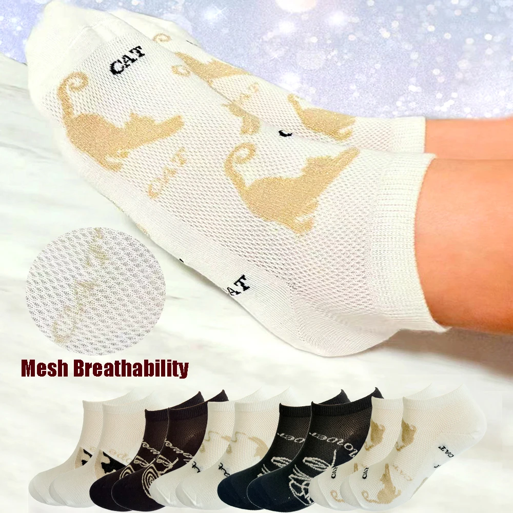 Women's Summer Mesh Ankle Athletic Running Socks Black&White&Gray Thin Low Cut Socks Breathable No Show Sports Men's Socks Image 10