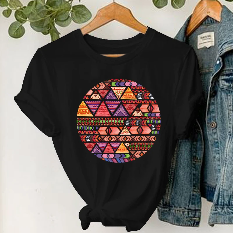 

New geometry Women Tshirt Short Sleeve Summer Fashion Graphic Tees Tops Ladies clothes Print 90s Cartoon Female Tee T-Shirt