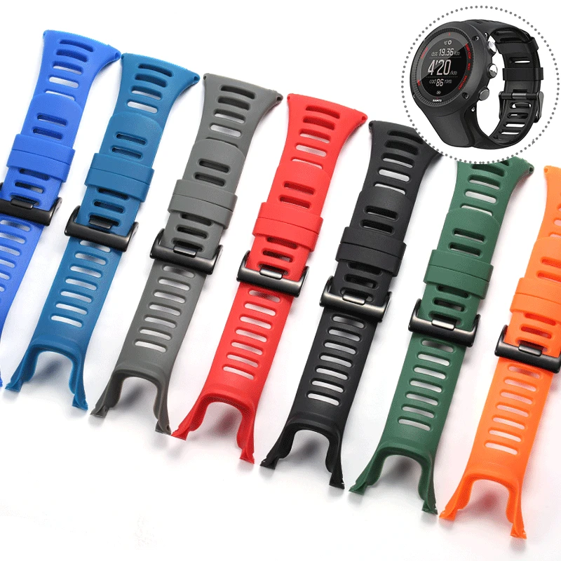 thumbnail image 2 of Correa de silicona de caucho adecuada para Suunto Ambit 1 2S 2R 3 Sport 3 Run 3 PEAK Pulsera de reloj impermeable para hombre, 2 of 5