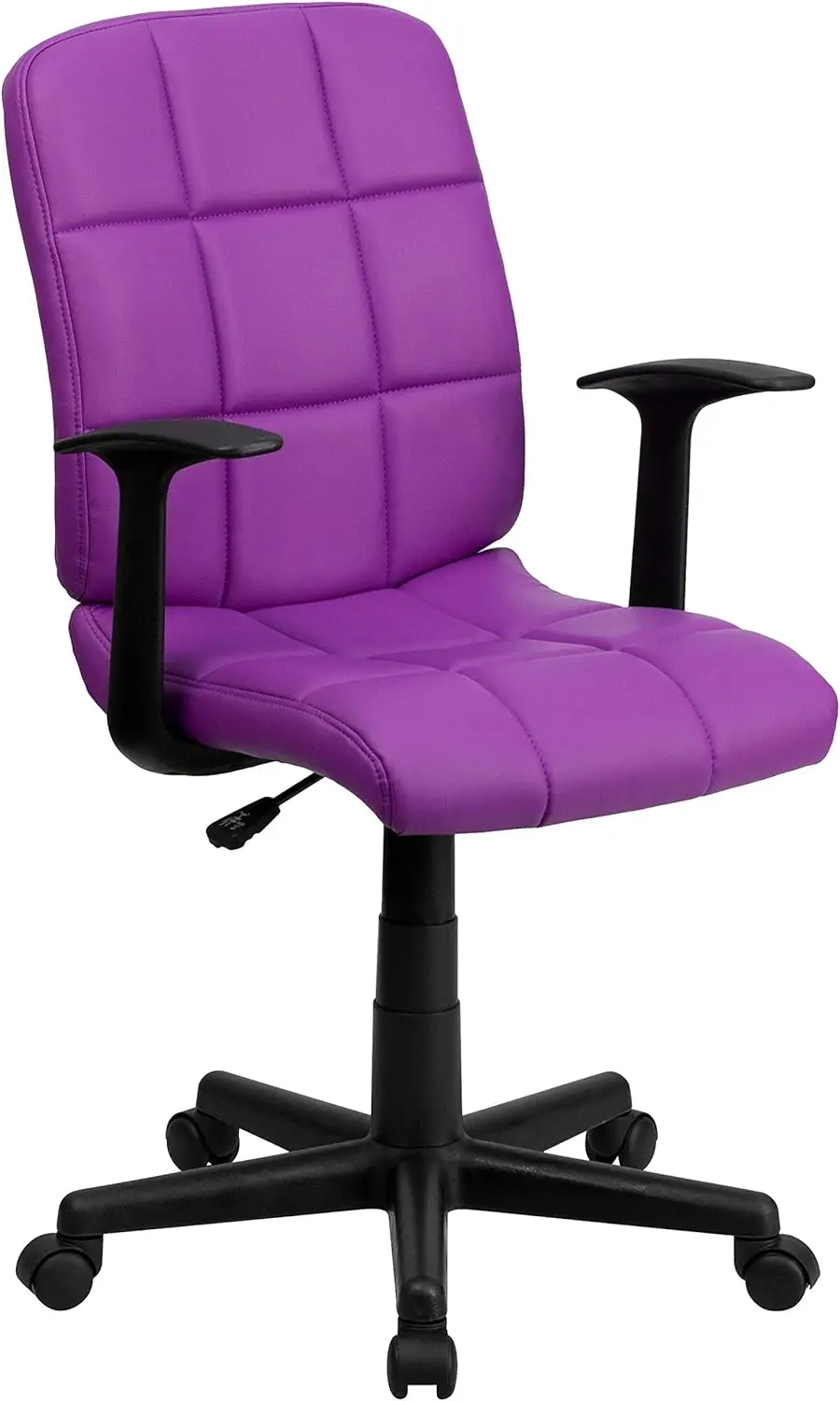 

Mid-Back Purple Quilted Vinyl Swivel Task Office Chair with Arms Chair soft for desk Sillas gamers Kneeling chairs Office chair