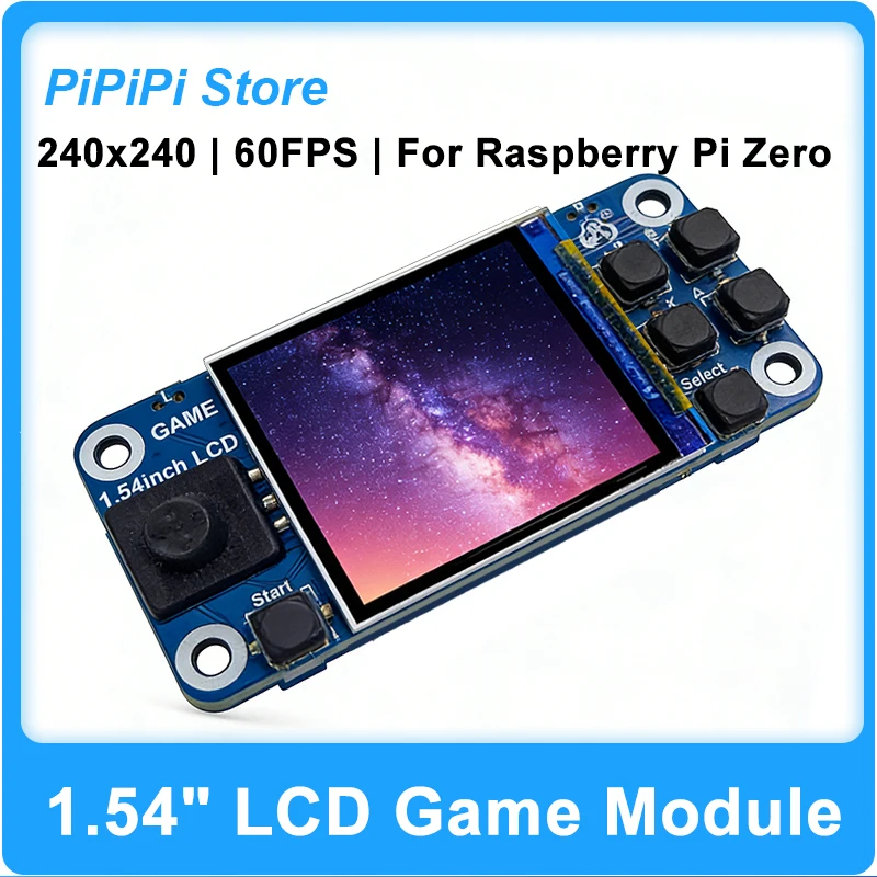 شاشة LCD مقاس 1.54 بوصة لـ Raspberry Pi Zero، وحدة ألعاب بدقة 240×240، لوحة توسعة لوحدة تحكم الألعاب DIY