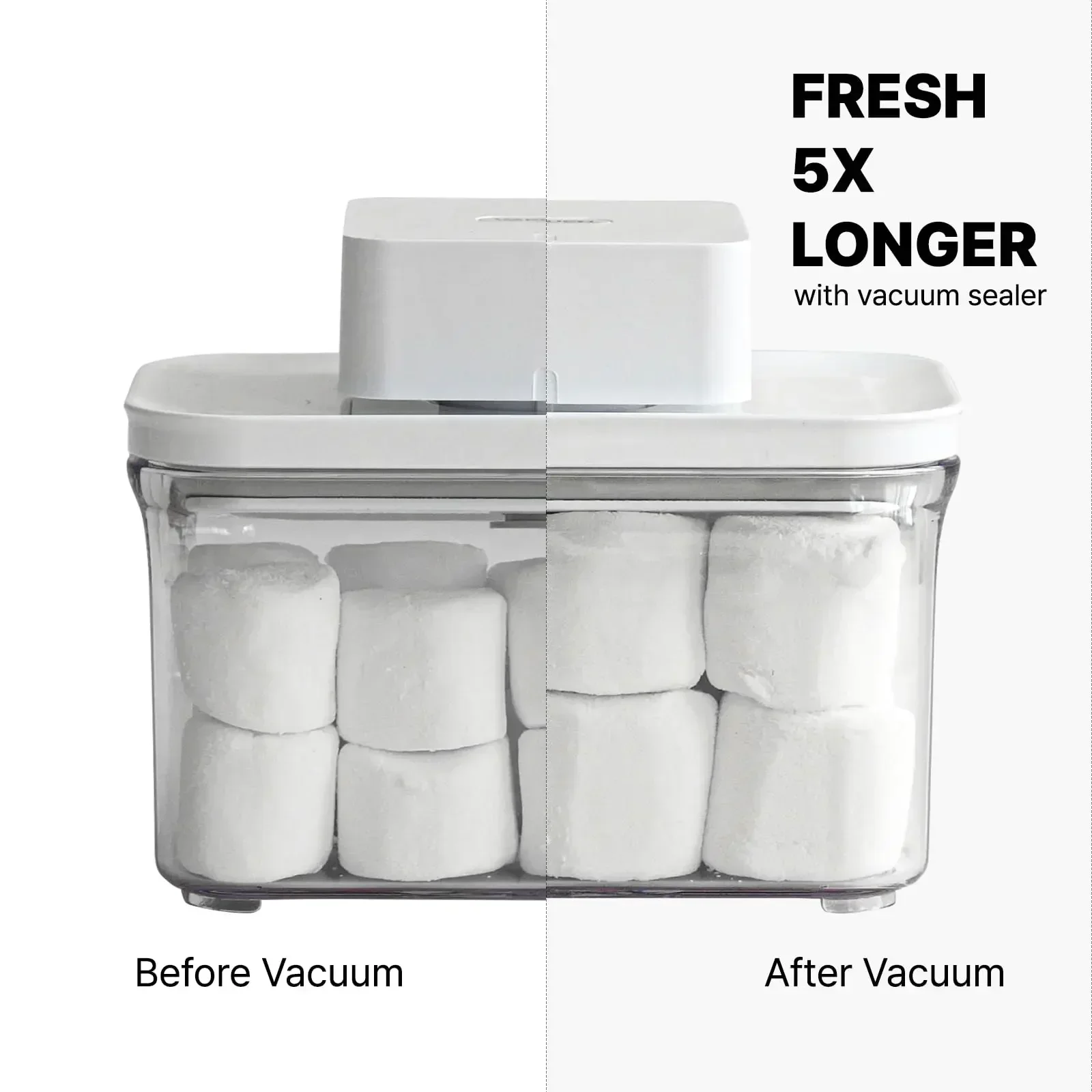 Premium Airtight Food Storage Containers Mega 8P/Set. 7pcs Container and Vacuum Sealer. Smart One-Click Seal Lid, Patented Doubl