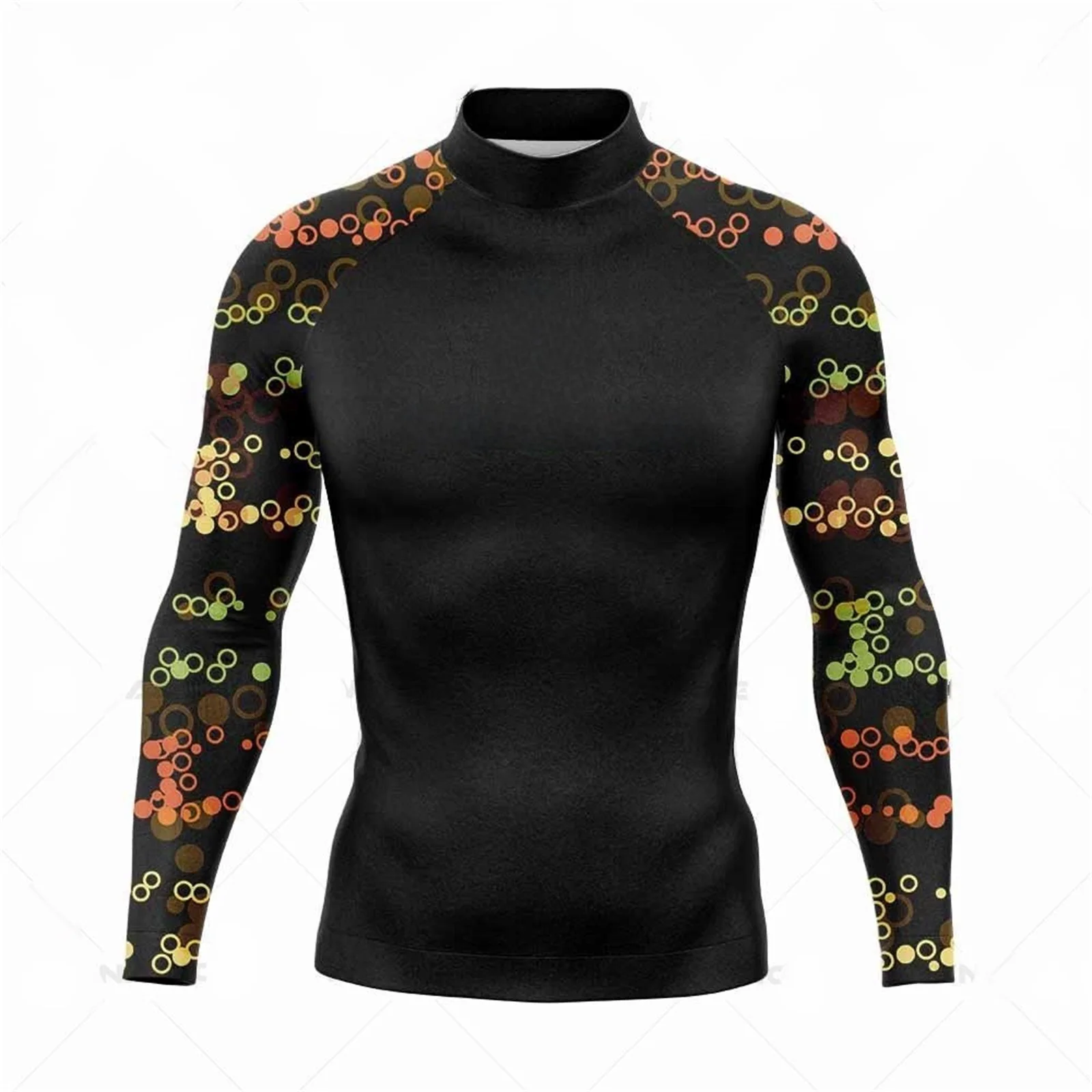 Men's Funny Swimwear Rash Guards Long Sleeve Surf T-shirt UV Protection Swimsuit Surfing Diving Swimming Skinsuit Rashguard