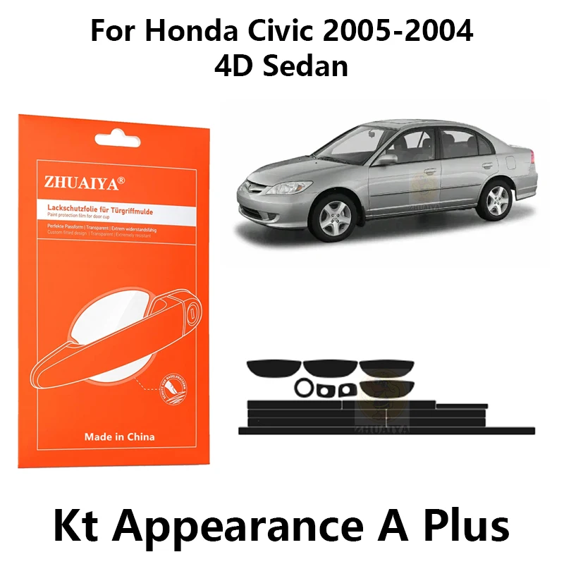 

Защитная пленка ZHUAIYA для красок дверной ручки, ТПУ PPF для Honda Civic 2021-2004 4D Sedan