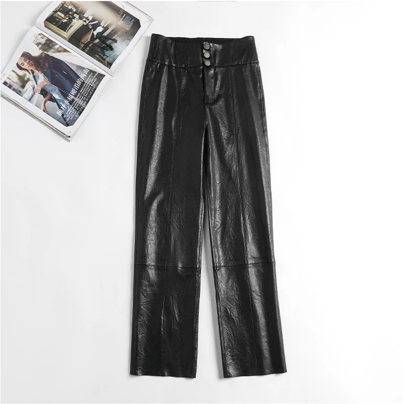 Рисунок 4 - Женские прямые брюки Tajiyane из натуральной кожи