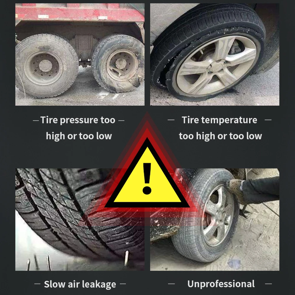 Car Tire Pressure Monitor Trailer Tire Pressure Monitoring System Solar TPMS 217psi Automobile Truck RV Bus Sensor LCD Display Real time Alarm Pressure