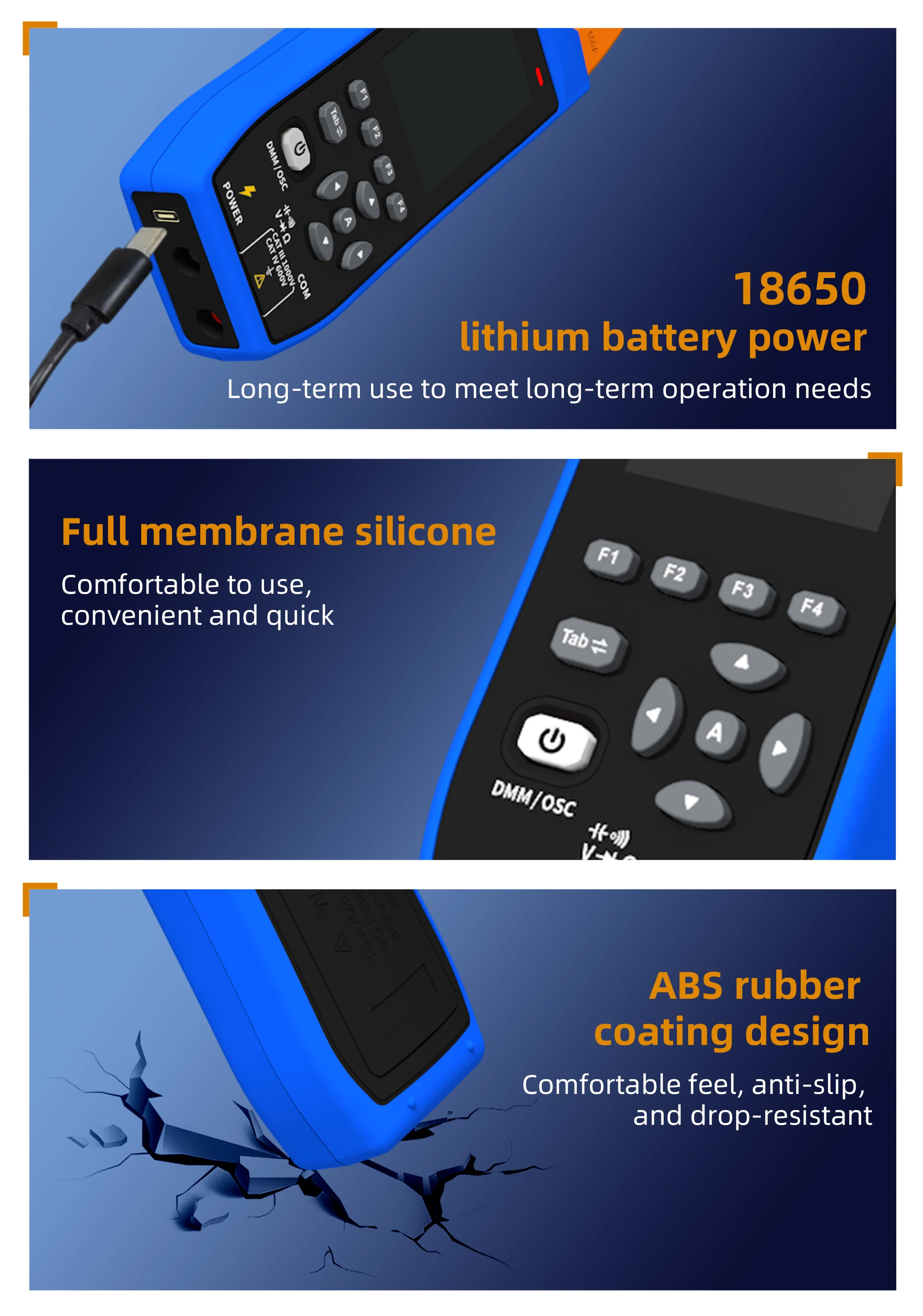CMS101 3 in 1 1000A AC/DC Clamp Meter+ Oscilloscope Bluetooth Recorder Function
