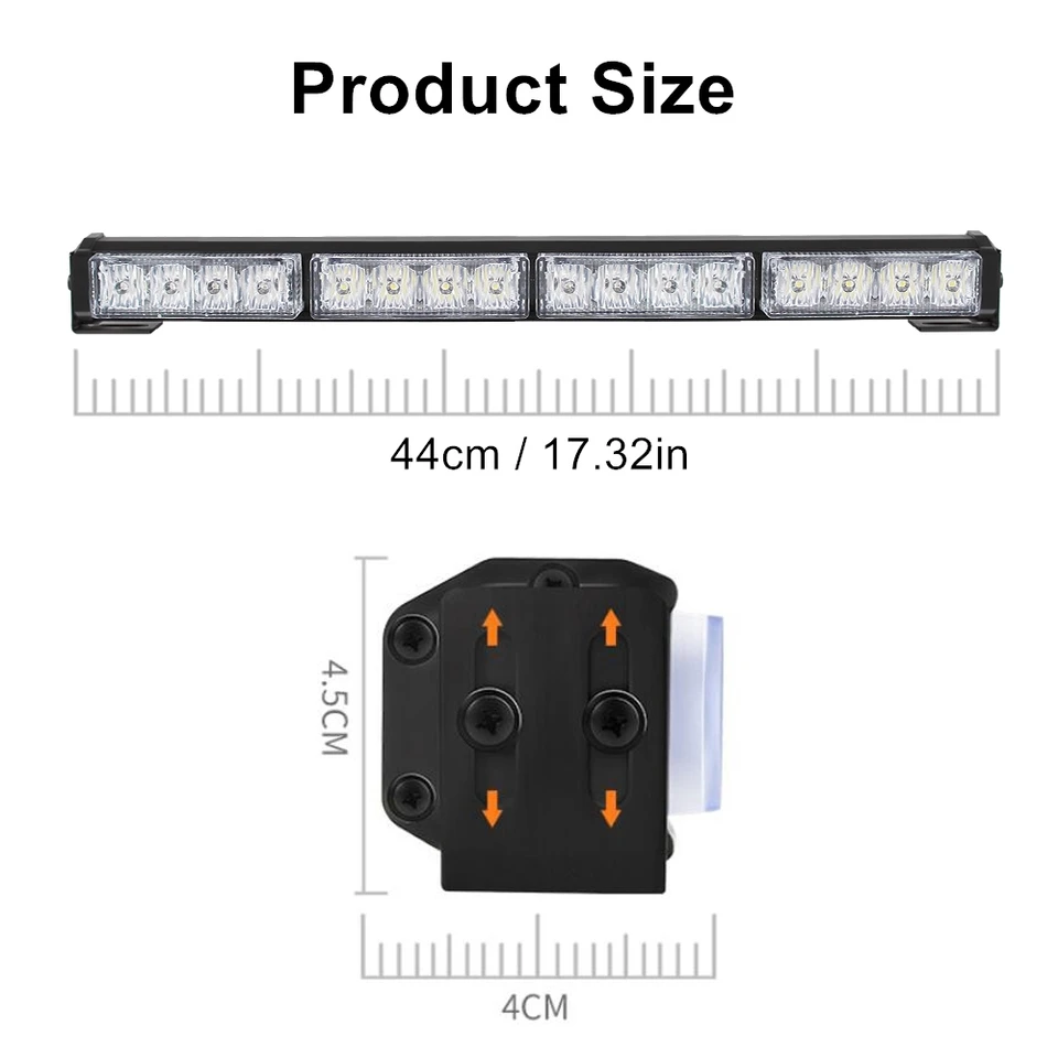 Rood Blauw 16LED 12V Auto Stroboscoop Licht Aanhangwagen Politie Knipperend Noodwaarschuwingslampje Zuignap Camper Caravan Vrachtwagen Accessoires