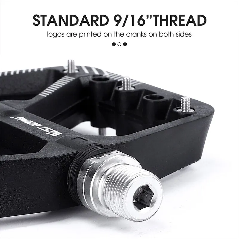 WEST BIKING Ultralight Nylon Pedals Anti-slip Mountain MTB BMX Bicycle Foot Flat Sealed Bearings Pedal Cycling Accessories Parts