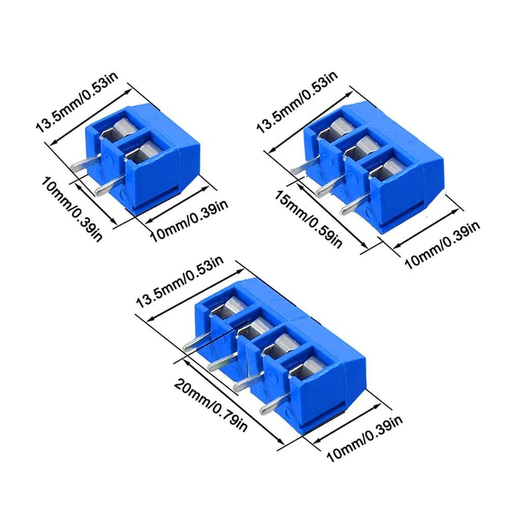 100Pcs KF301-2P/3P/4P PCB Mount Screw Terminal Block Connector Spliceable PCB Terminal Block Connector for Breadboard PCB Board