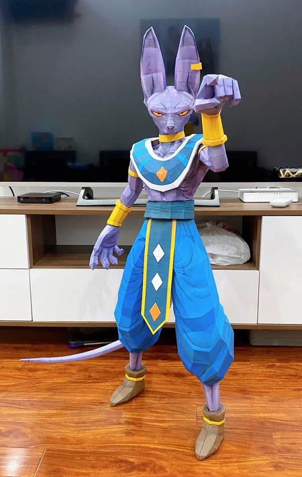 thumbnail image 1 of Figura de papel de anime japonés Dragon Ball Z, modelo SonGoku de 1,8 m, escultura de papel 3D, juguetes hechos a mano, decoración del hogar, figura coleccionable, 1 of 5