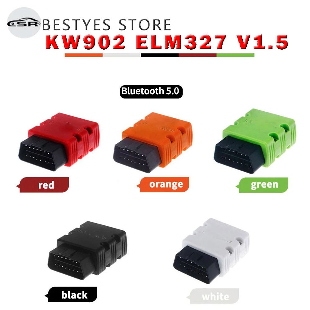

KW902 ELM327 V1.5 Chip BT 5.0 OBD2 Code Reader Car Diagnostic Tool Auto Scanner for Android IOS Phone