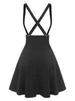 ROSEGAL Plus Size Women's High Waist Jumper Skirts Gothic Lace Up Buckles Godet Hem A Line Suspender Skirt Three Colors Choose - Image 2