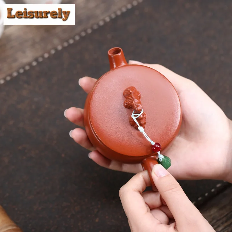 160ml Handmade Yixing Purple Clay Teapot Handmade Gun Nozzle Pot Raw Ore Zhu Mud Kettle With Strainer Chinese Zisha Teaset Gift