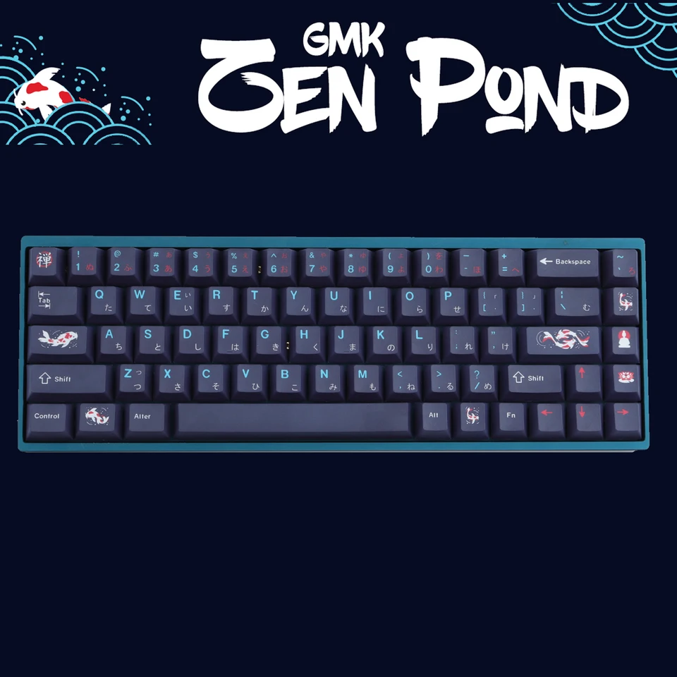GMK Zen Pond Keycaps, 129 Keys Keycaps Cherry Profile DYE