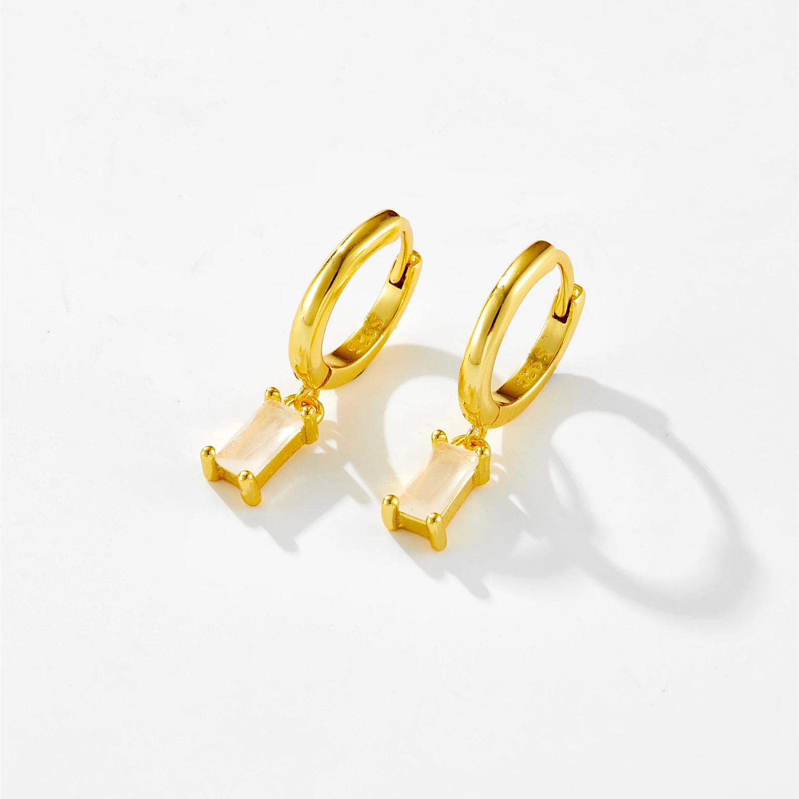 925 Sterling Silver Crystal Drop Earrings