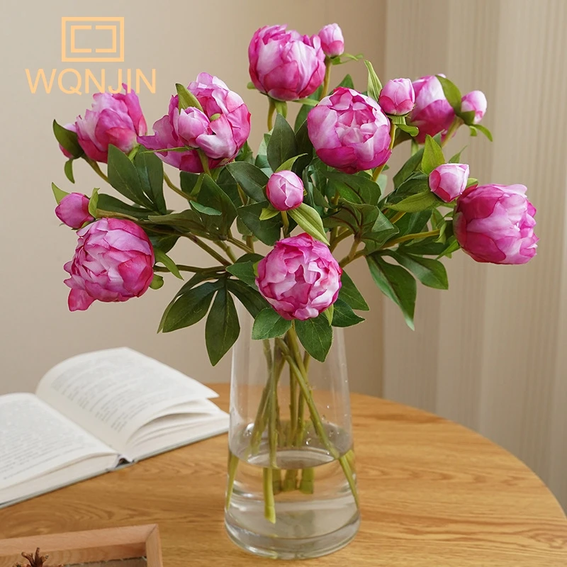European-Style Simulated Peony Silk Flower Arrangement for Home and Wedding Decor
