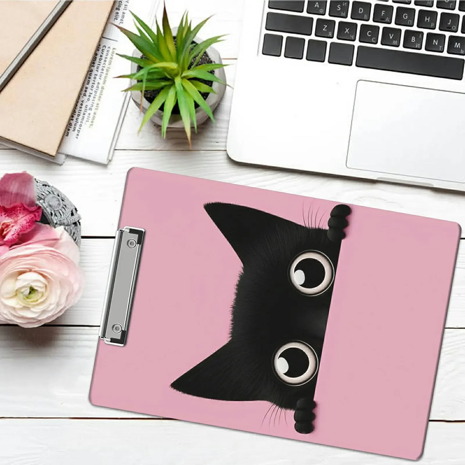 

Cute Black Cat Acrylic Pad Plywood Office Plastic Clipboard Kid Products Decorative Plywood Various Styles Suitable for Gift