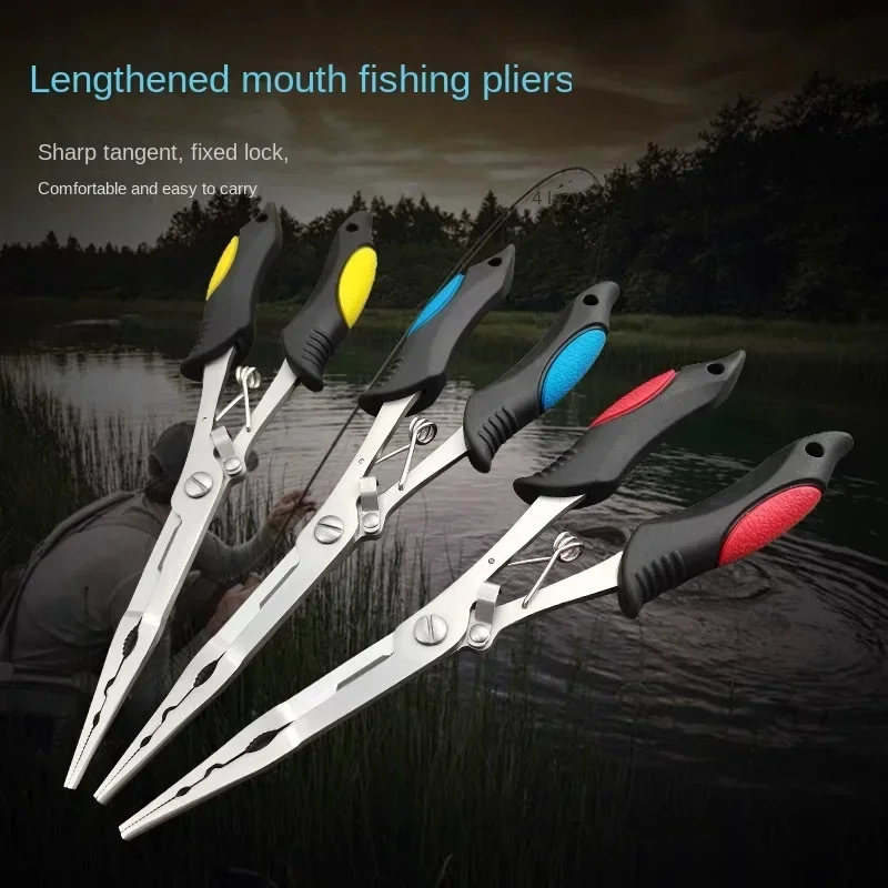 

Multi-functional Luya Pliers Stainless Steel Fishing Pliers Fishing Accessories Fish Mouth Pliers Hook with Rubber Handle