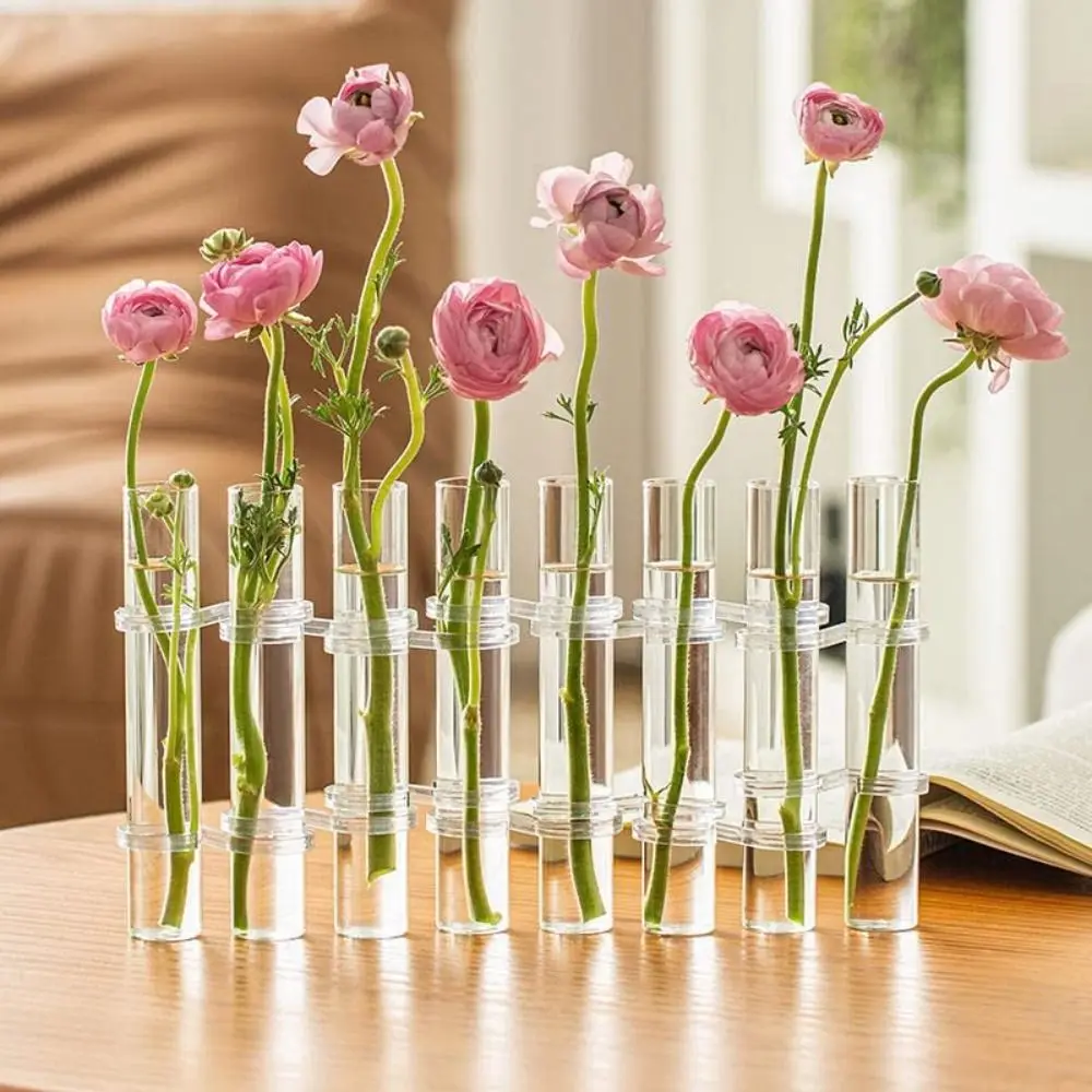 Hinged Flower Vase,8Pcs/6Pcs Test Tube Vase, Transparent Glass Test Tube Vase  Plant Display Stand With Hook And Brush Suitable F - AliExpress