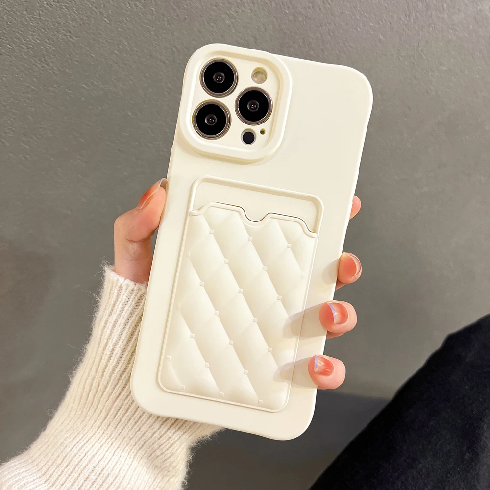 Fashion Diamond Lattice Pattern Wallet Case For iPhone 11 12 13 Pro Max XS X XR 7 8 Plus SE Soft Silicone Card Slot Holder Cover iphone 13 pro max cover