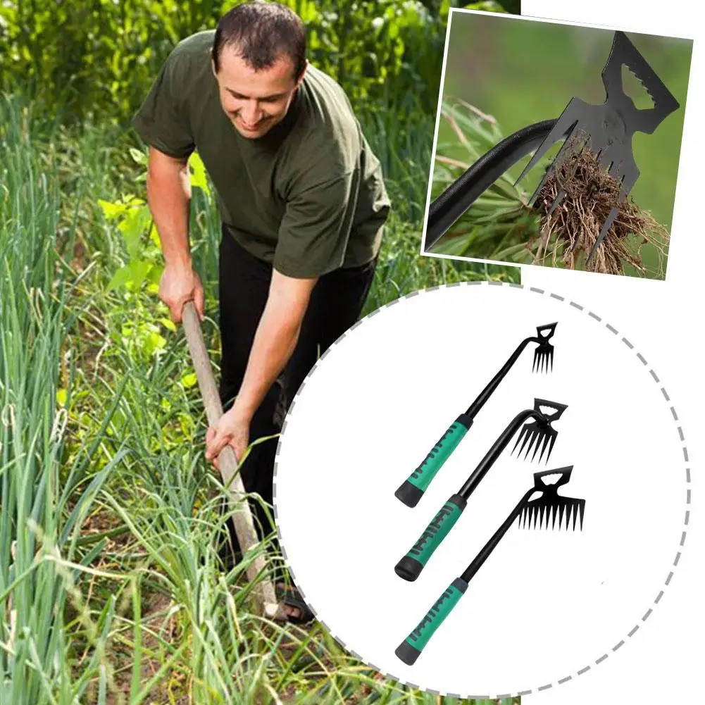 6 Teeth Soil Hand Weeding Removal Puller Grass Rooting Loose Manual Weed Remover Tool Garden Shovel Gardening Tool