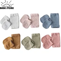 Toddler Kids Knee Pad Protector Soft Socks Set Solid Color Anti Slip Socks Kneecap Kid Crawling Safety Baby Leg Warmers 1-3Years 1