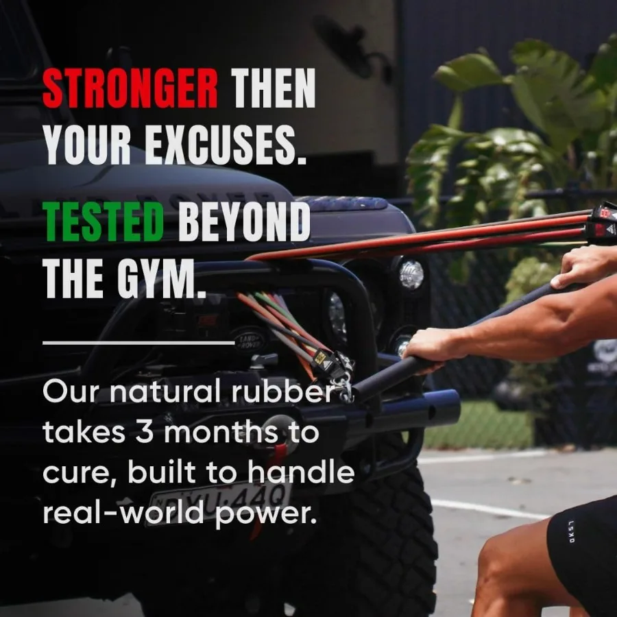 Stackable Resistance Band Set - with Up to 280LB of Resistance, Band Bar, Premium Handles, Heavy Duty Door Anchor, Padded Ankle