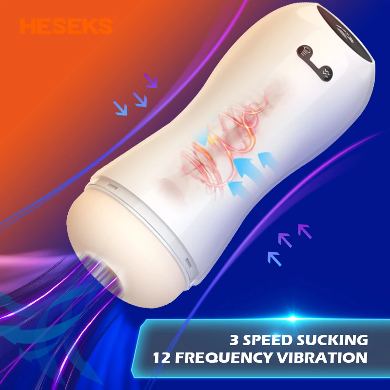 

HESEKS Male Masturbators Smart Voice Vacuum Aircraft Cup Automatic Sucking Vibrators Masturbation Cup Sex Toys Adult Products