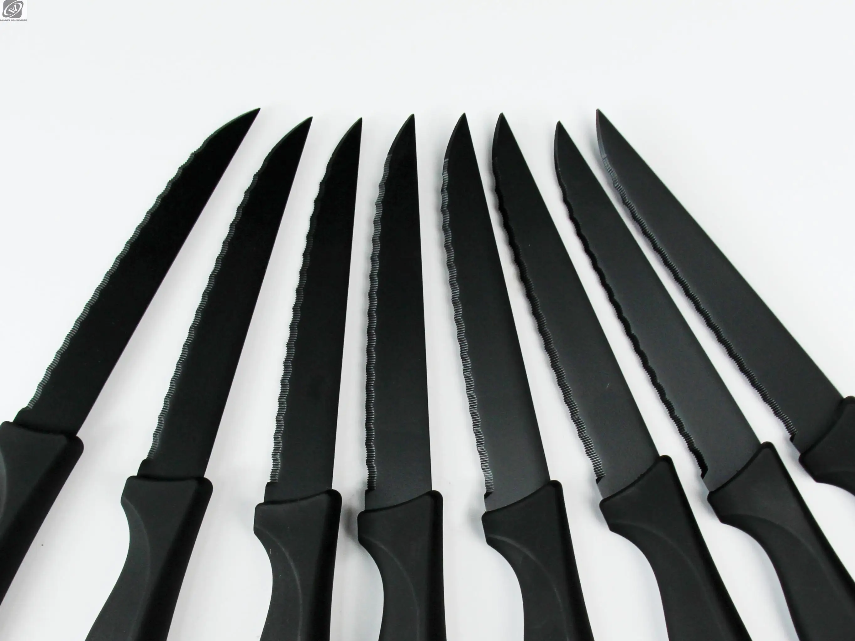 Table Knife Set  4/6/8Pcs Black Matte Comfort Handle Paring Knives German Stainless Steel Serrated Non Stick Steak Knives Set
