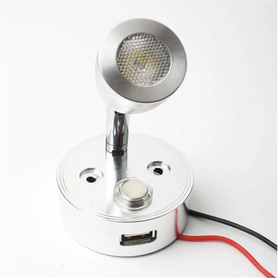 4000K DC10-30V LED Touch Dimmable Reading Light RV Bedside Wall Lamp with USB Charging Port for Camper Van Truck Boat Lighting