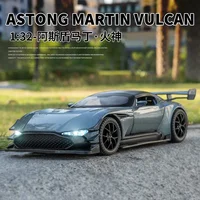 1:32 Aston Martin VULCAN sports car Simulation Diecast Metal Alloy Model car Sound Light Pull Back Collection Kids Toy Gifts 1