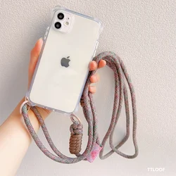 Adjustable Lanyard Crossbody Necklace Transparent Phone Case, Soft Cover - iPhone 13 Plus (1)