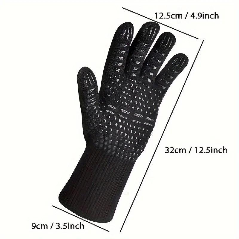 Heat Resistant Oven Gloves Silicone Non-Slip Oven Mitts Kitchen Gloves Mitts 500-800 Degrees For Grilling Cooking Baking