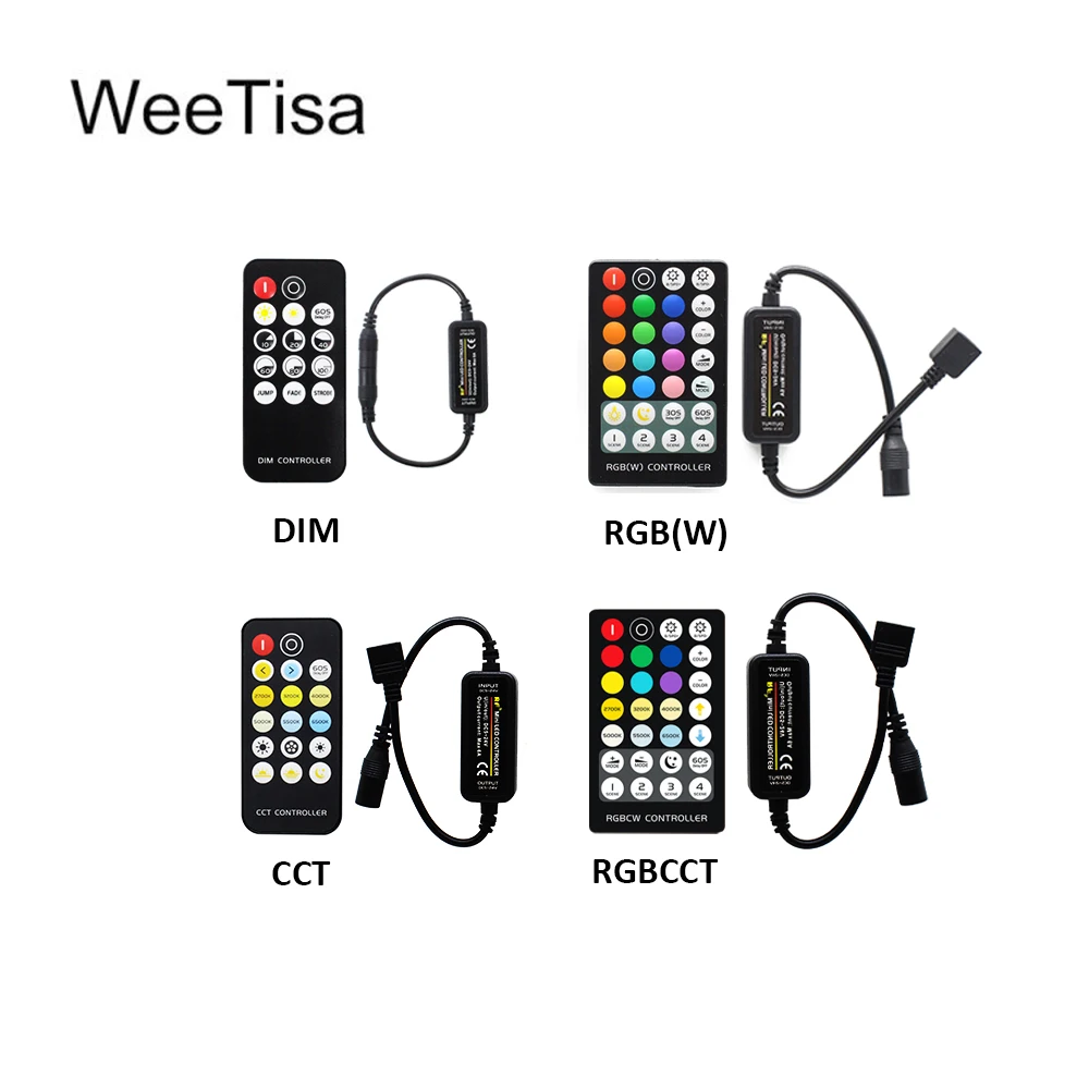 LED Controller 12V Mini DC 5V 4Pin RGB CCT 24V 5Pin RGBW Controller 2.4g RF Wireless LED Strip Light Dimmer Remote Control led controller mini 12v 24v flexible led strip 3 key control dimmer 4pin remote controller for smd5050 3528 2835 rgb strip light