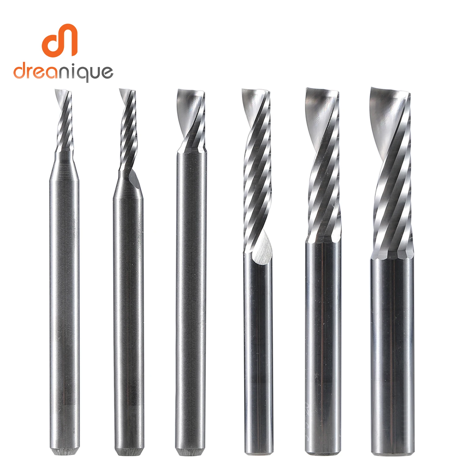 1Pc Aaaaa Single Flute Spiral End Mill 3.175 Shank Aluminium Mill Cnc 3D Incisione Intaglio Bit Per La Lavorazione Del Legno Acrilico Acm Cut