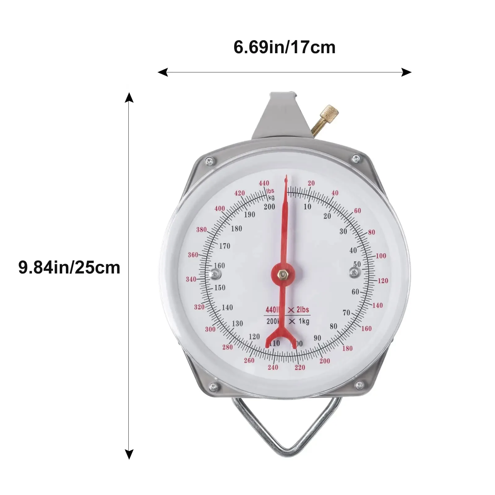 Goture Fish Scales 440lb/200kg High Accuracy Large Display Spring Dial Weight Mechanical Hanging Scale Kitchen Fishing Hunt