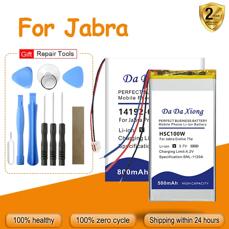 

HSC100W 401030 14192-00 AHB360819(29)-2P Battery For Jabra Evolve Pro 65 75E MS Wave 920 9400 9450 BT0202 BT2010 BT3030 + Tool
