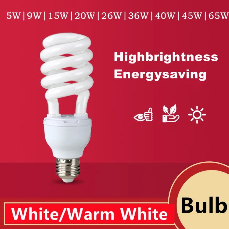 5-65W E27 Spiral Light Bulb Energy-saving Lamps Tubes Retro Decor Lamps Bright Bulbs AC220V LED Lamp Home Decoration Warm Lamp