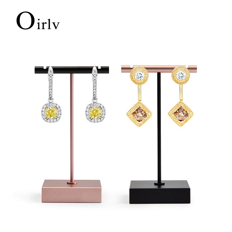 

Oirlv розовое золото/черный T-образные серьги демонстрационная подставка из металлического сплава для гвоздей держатель для сережек органайзер для ювелирных изделий витрина