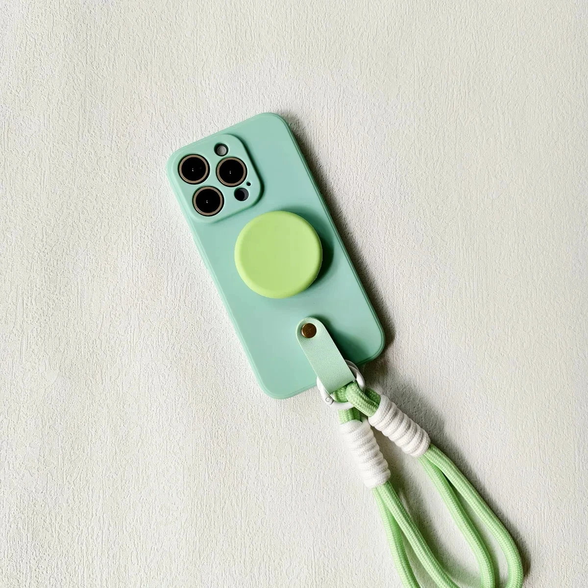Silicone Phone Case with Lanyard Wrist Strap and Stand Feature