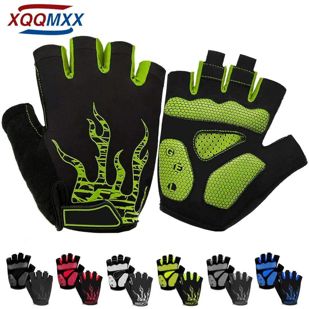 XQQMXX 1Pair Bike Gloves Cycling Gloves Biking for Men Women with Anti-Slip Shock-Absorbing Pad, Light Weight, Nice Fit