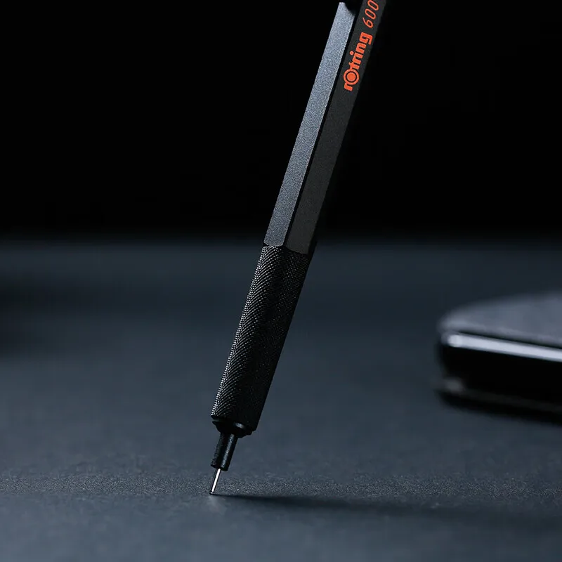 Rotring 600 기계식 연필 0.5mm 0.7mm 전문 드로잉 스케치 펜 금속 바디 육각형 홀더