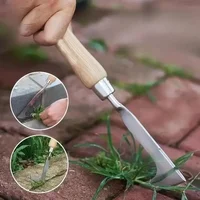 Stainless Steel Wood Handle Garden Weeder Hand Weeding Removal Cutter Puller Tools Multifunction Weeder Transplant Garden Tools 2
