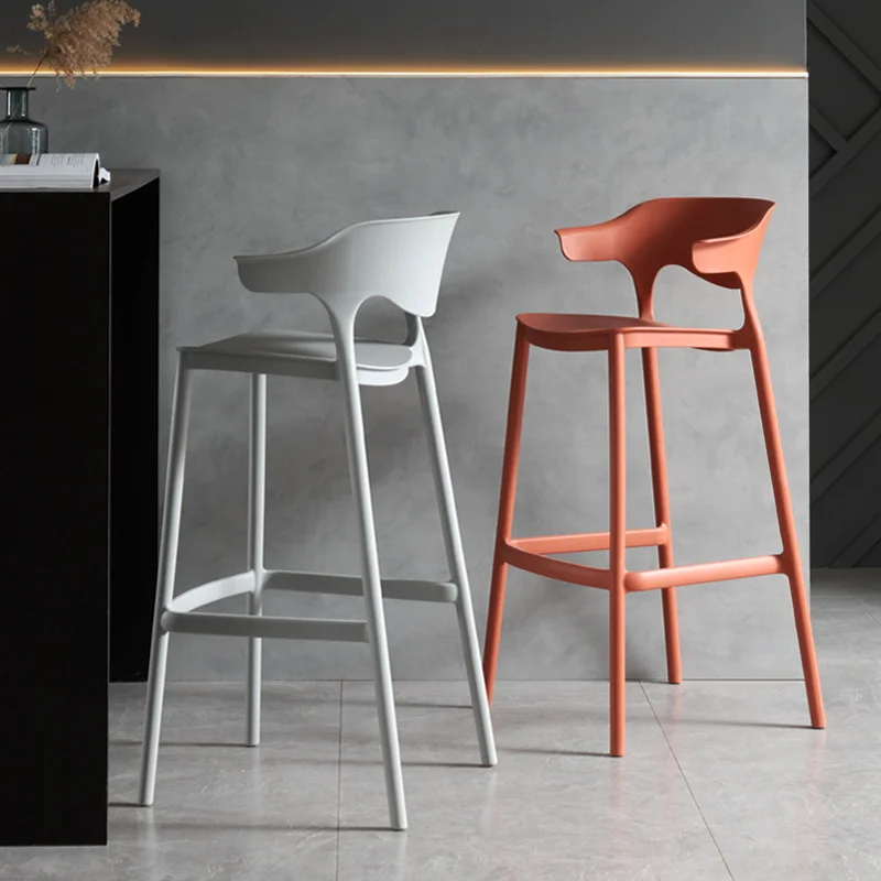 

Reception Desk Armchair Bar Chairs Nordic Plastic Waiting Design Bar Chairs Accent Minimalist Taburete Alto Home Furniture